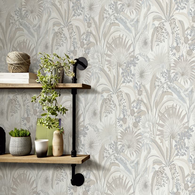 Blommig tapet, blommig tapet, non-woven tapet Erismann Martinique beige