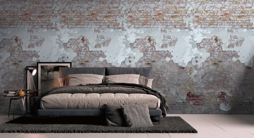 Fototapet i sten grå beige - non-woven tapet Industrial Livingwalls - matt och slät