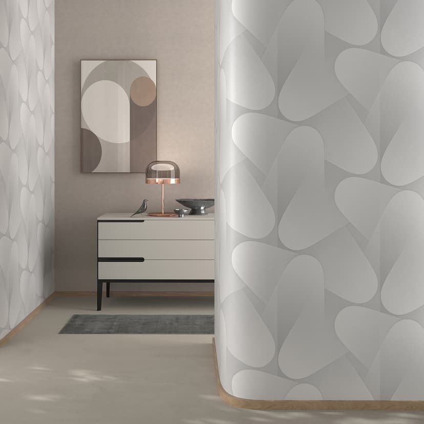 Grafisk tapet Elysium vit