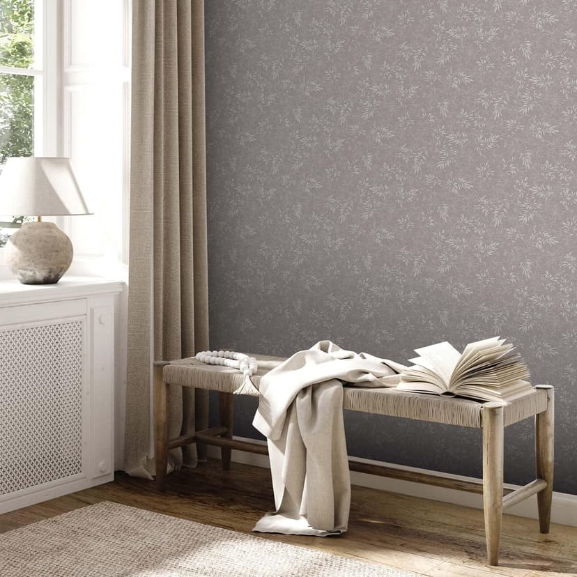 Blommig tapet grå - non-woven tapet A.S. Création - blommor