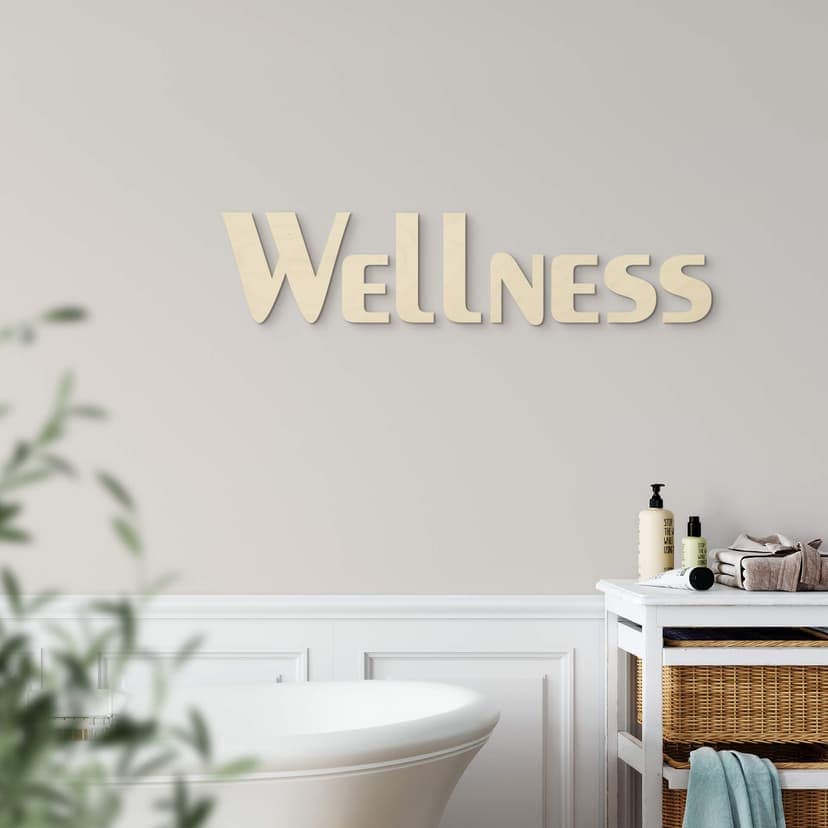 Bokstäver av trä Wellness