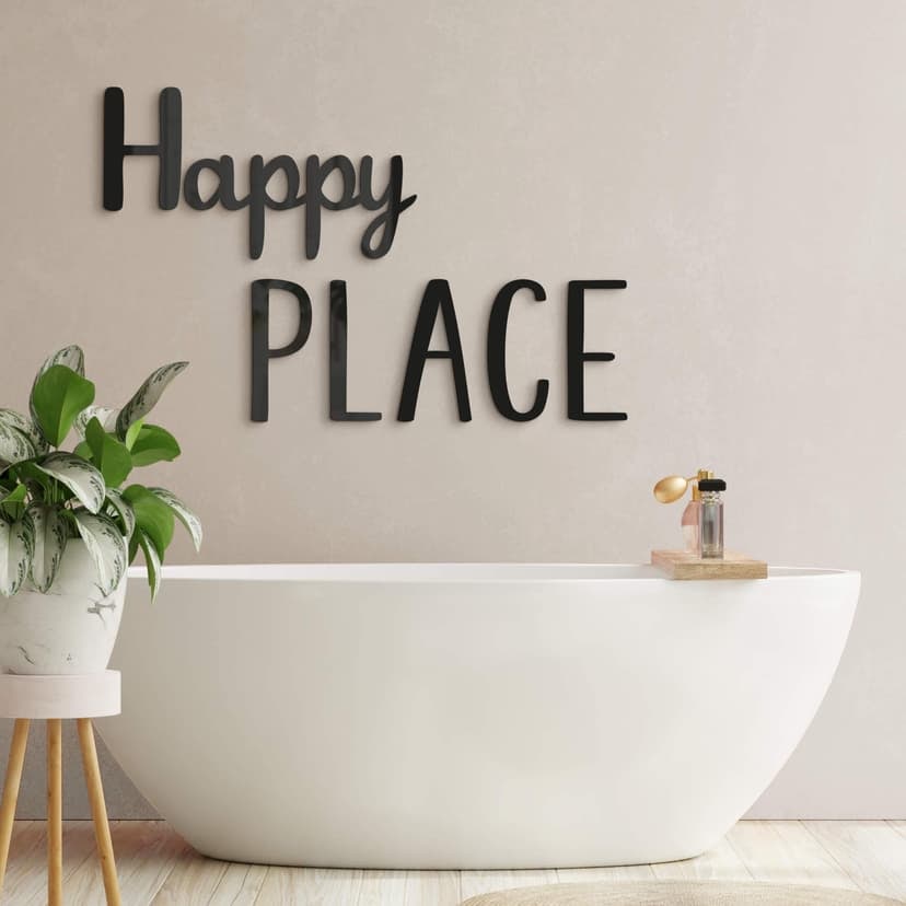 3D-dekorativa bokstäver Happy Place - akryldekoration