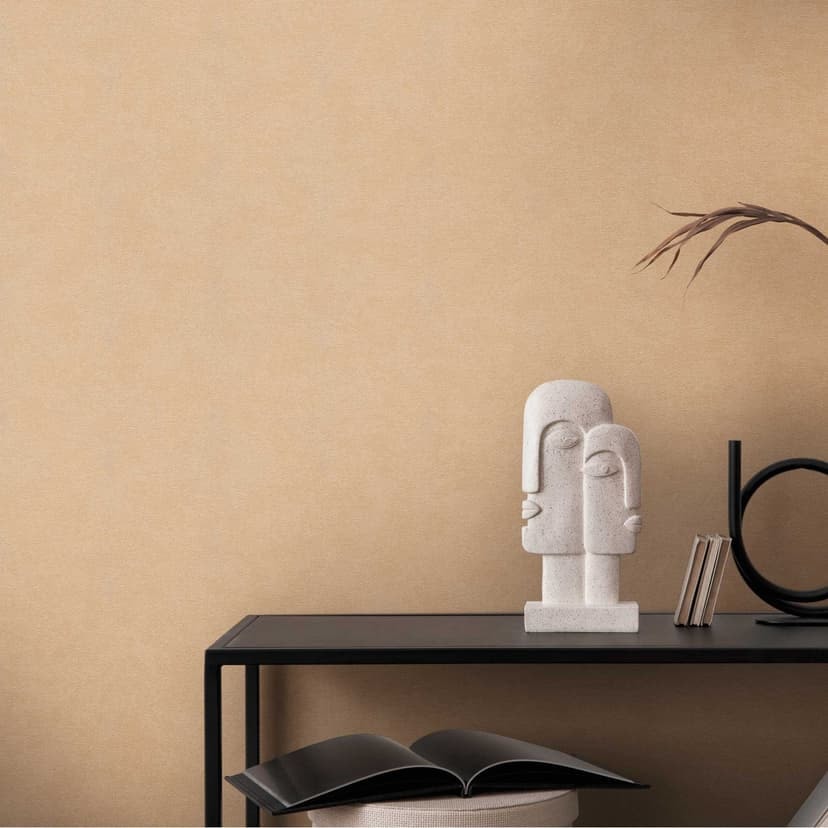 Plaster look beige slät tapet - enfärgad tapet med struktur - texturerad skal och stick tapet