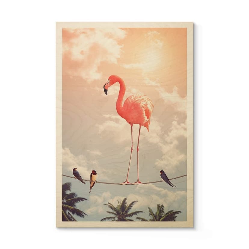 Loose Träposter - Flamingo och vänner