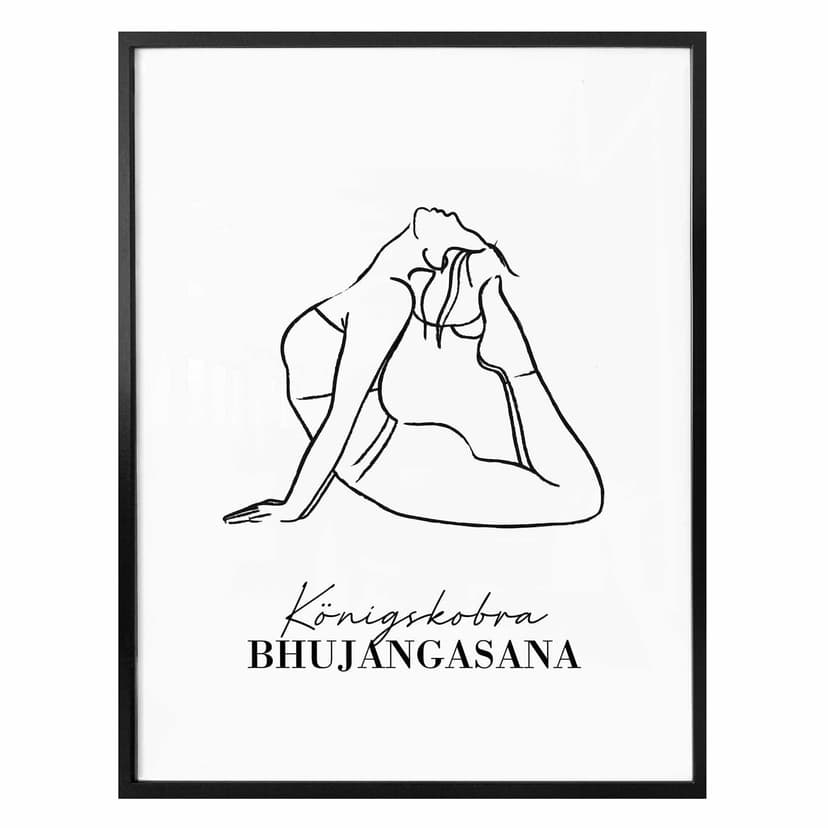 Poster Yoga - King Cobra Line Art