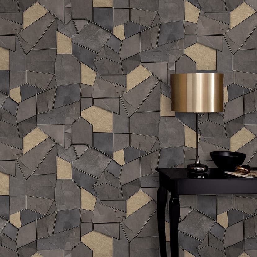 Non-woven tapet MOSAIQUE Elle Decoration 4, taupe