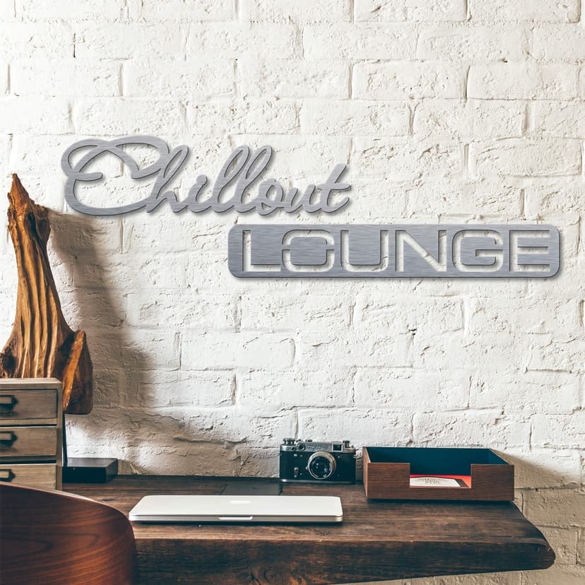 Bokstäver i aluminium Dibond - Silvereffekt - Chillout Lounge